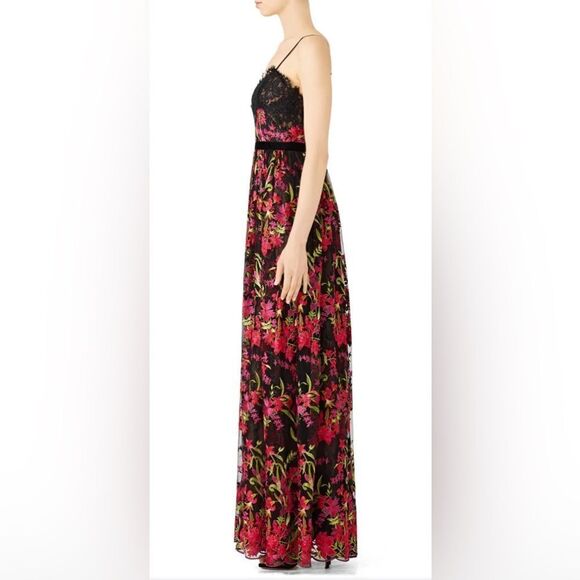 Marchesa Notte Embroidered Floral Maxi Dress Gown Size 12 - Picture 2 of 9
